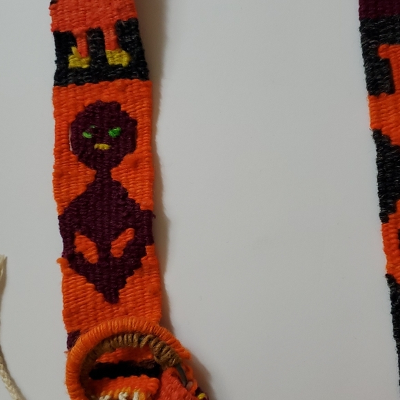 Vintage boho multi-colored woven belt - Picture 4 of 5